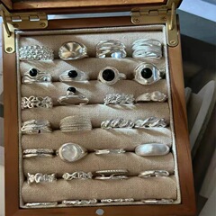 軽くて豪華な重工業の素の輪の黒い瑪瑙の指輪の女性の大衆の復古の高級感の開口部はリングの卸売りのアクセサリを調節することができます。