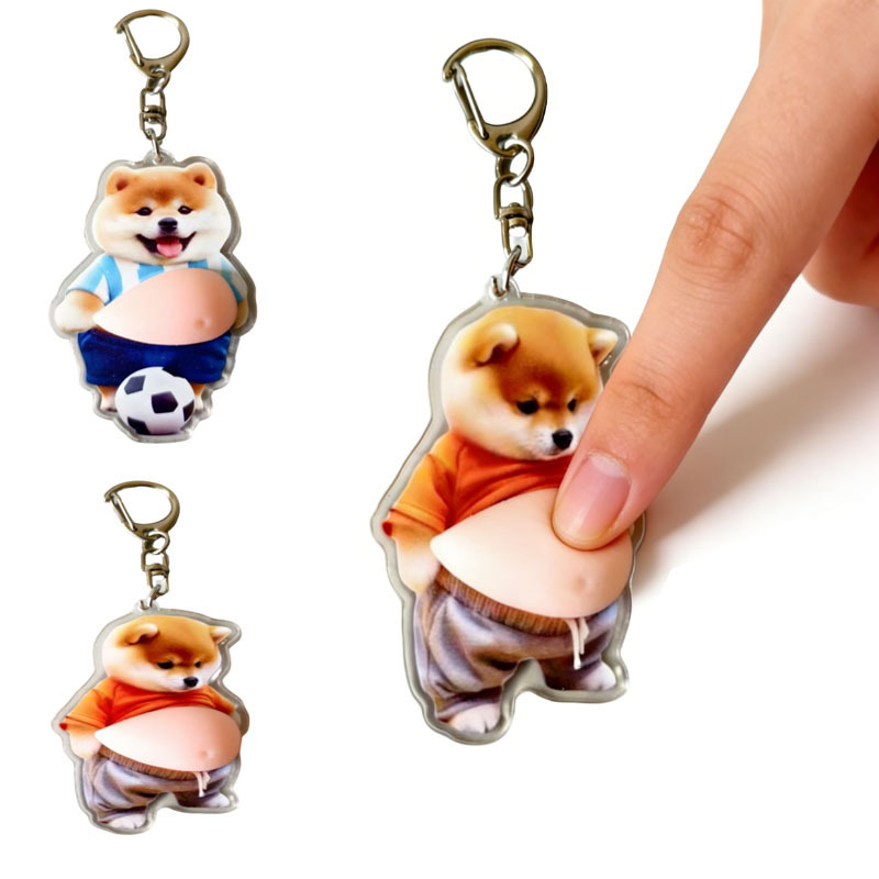 Acrylic Hanging Ornament Cute Creative Stress-Relief Toy Keychain Chubby Shiba Inu