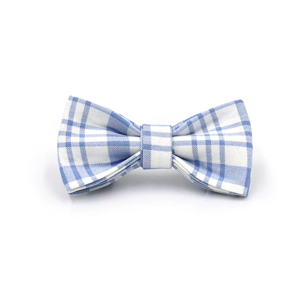 Blue lattice cat bow
