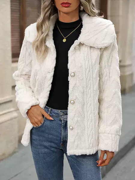 Europe and the United States cross-border hot double-sided plush large lapel casual cardigan coat women ~ independent station AliExpress