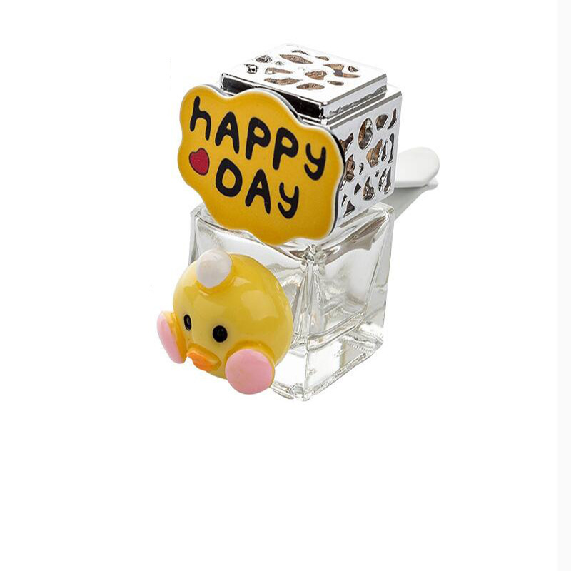 Botella de perfume para automóviles botella vacía auto-agregación aire acondicionado ventilador de salida perfume para automóviles perfume ligero caricatura mujer