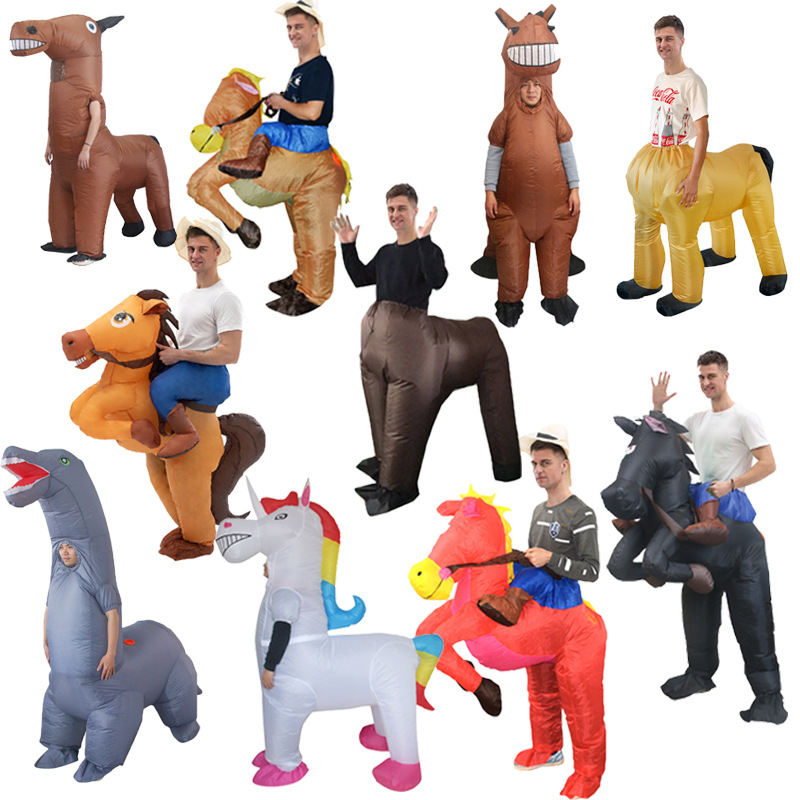 Halloween Inflatable Horse Costume Stage Performance Active Horse Inflatable Costume Christmas Big-Tailed Horse Holiday Dress-Up