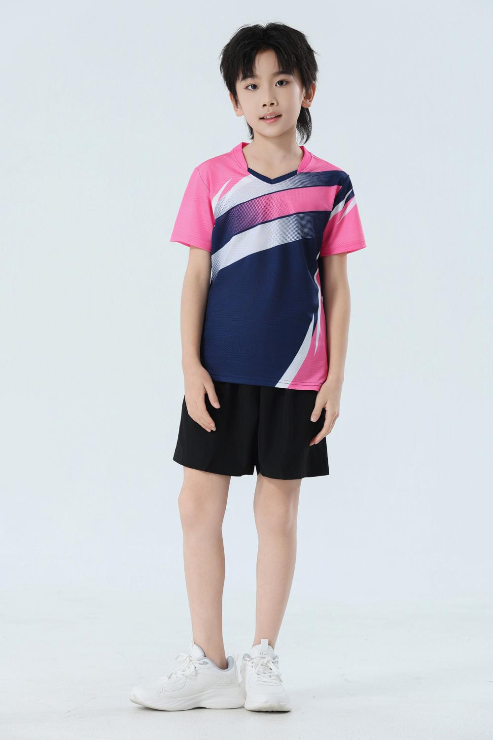 Nuevo set de bádminton transpirable de secado rápido hombre y mujer V-collar chaqueta deportiva para niños adultos con impresión personalizada image 15