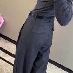黑色西装直筒裤早春新款时尚女2025新款轻奢高级感遮肉显瘦阔腿裤