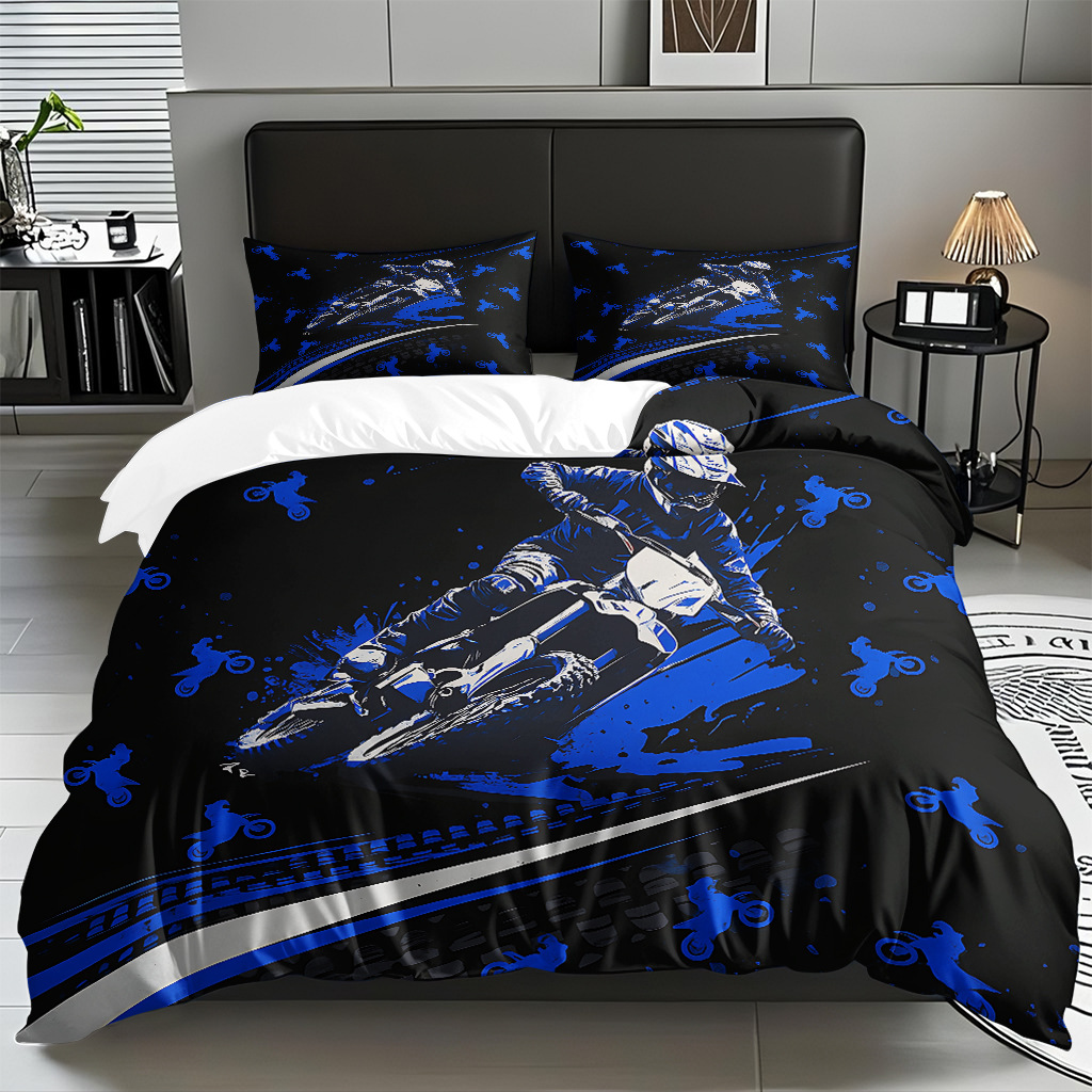 TEMU / JIT hogar transfronterizo motocicleta cool transpirable impresión digital colcha colcha