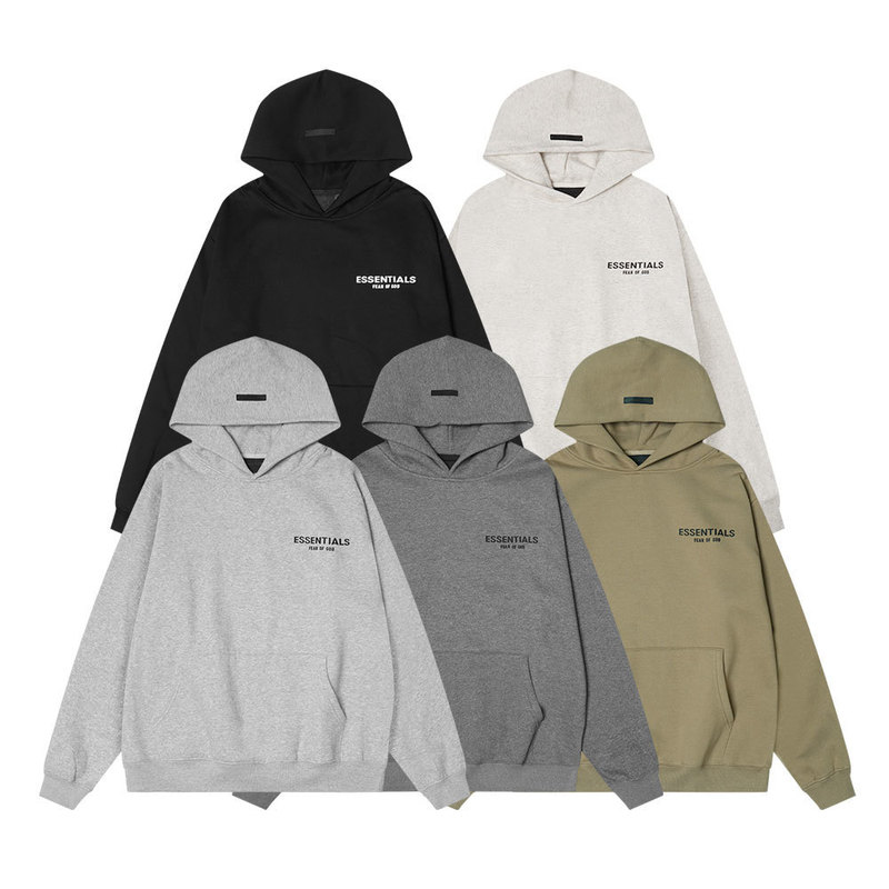 Cross-Border Exclusive Supply of Ess High-Quality Trendy Hooded Sweatshirt with Front Logo and Fog Pants Set, Versatile
