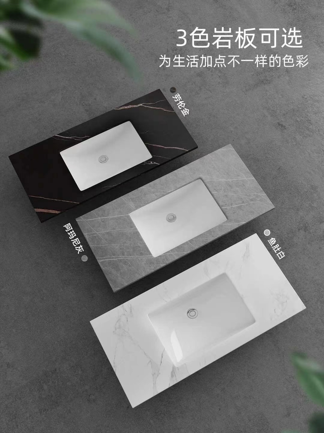 Celebridad de Internet oso inteligente espejo lavabo combinación gabinete Simple caqui aleación de aluminio gabinete de baño gabinete de almacenamiento a prueba de agua