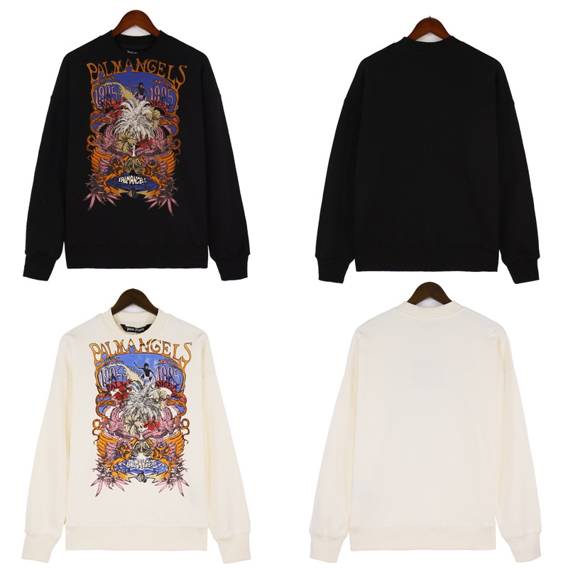 Cross-Border Exclusive Palmangels Palm Angel Beach Theme Print Ins Trendy Brand Men's and Women's Round Neck Sweatshirts Cross-Border Exclusive Palmangels Palm Angel Beach Theme Print Ins Trendy Brand Men's and Women's Round Neck Sweatshirts