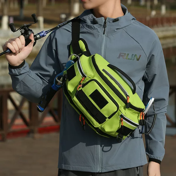 Cross-Border Outdoor Cycling Multifunctional Lure Bag Expansion Waist Bag Fishing Gear Storage Bag Men's Crossbody Bag Lure Rod Bag