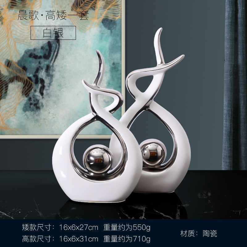 リビングルームの置物は軽くて豪華で高級な雰囲気のお酒棚の装飾品です。