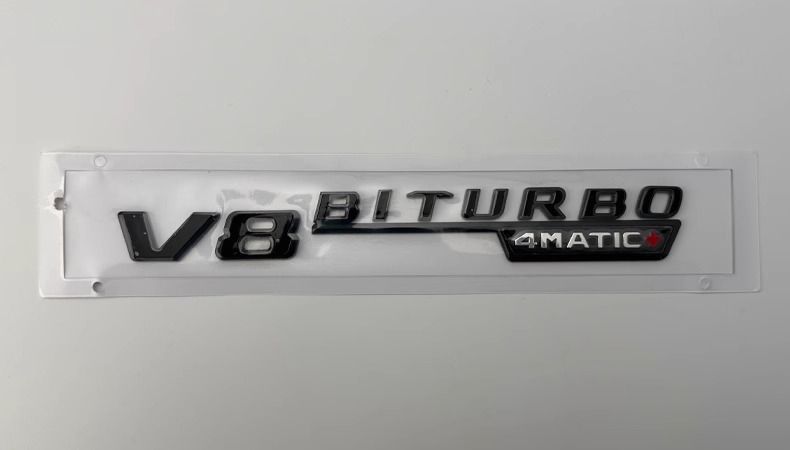 Mercedes-Benz E63S modified with black "Black Warrior" emblem, E260L/E300L modified with V8 biturbo "Dark Night" emblem, AMG English tail emblem