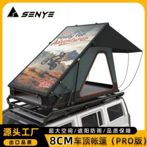 Ultra-thin 8cm hard-top aluminum alloy car tent, triangular elevated outdoor camping tent for vehicle-mounted use