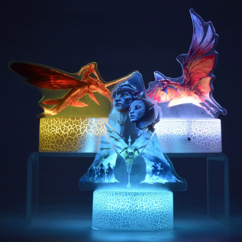 Акриловый LED-ночник Avatar 3 «Огонь и Пепел», 16 цветов, сенсорная подставка, 20,5×14,5×6 см