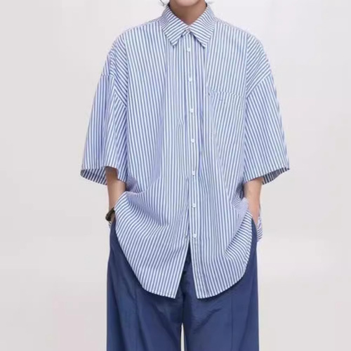 High-quality cool silk cotton Hong Kong style summer shirt, trendy brand boys' 13-16 years old floral shirt, thin jacket for outdoor wear
