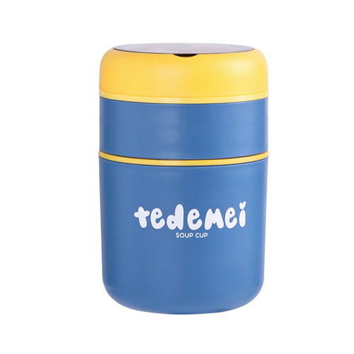 Double-layer 304 stainless steel soup cup, breakfast soup can, work lunch box, lunch box, portable water cup