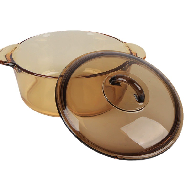 Стеклянная крышка горшка Corning Pot Оригинальная крышка Высокоборосиликатная янтарная крышка Импортная Lemeya Янтарная крышка горшка Аксессуары