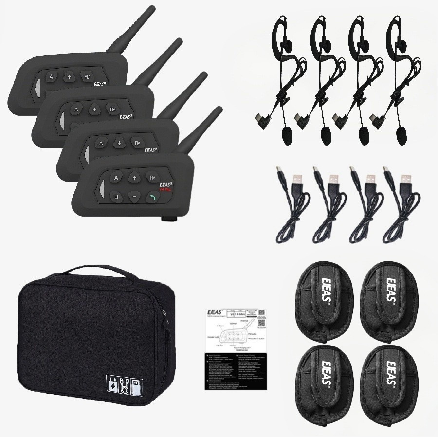 Ejeas Neutral Earphones V4Cplus Football Referee Intercom Headset 4-Person Intercom Referee Intercom Set 3-4 Set