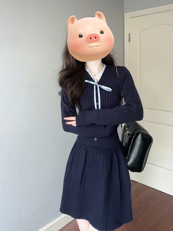秋冬季针织套装女富家千金减龄一整套穿搭感两件套|undefined