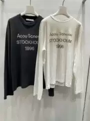 Cross border American style vintage logo letter 1996 printed hanging dye long sleeved men's and women's trendy brand ing