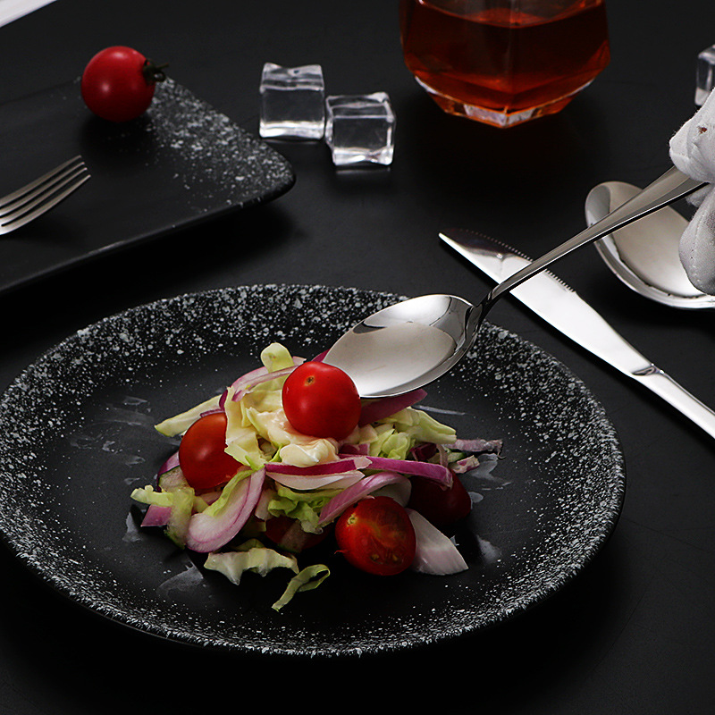 1010 Acero inoxidable vajilla hogar Hotel postre café Mezcla cuchara occidental filete cuchillo tenedor cuchara traje