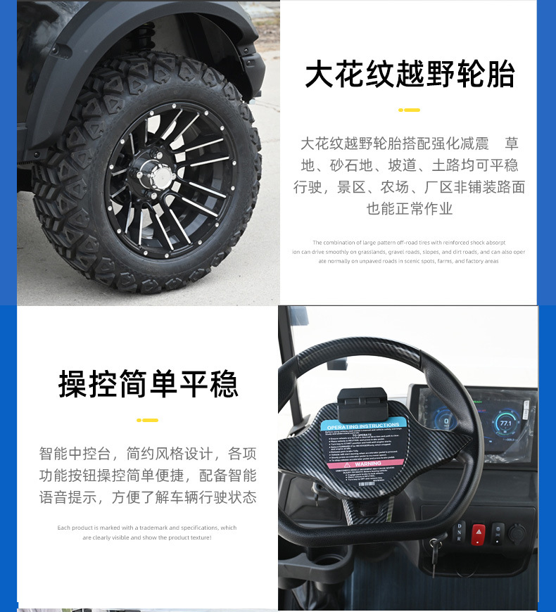Cross-border 8-seater electric shuttle vehicle for scenic areas, hotels, and tourist attractions, with a bucket for reception and camp areas