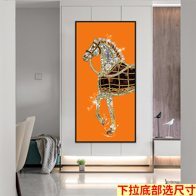 Mural autoadhesivo Pintura de vestíbulo sin marco estilo chino sala de estar entrada pegatinas pasillo vertical fondo fondo de papel pintado