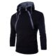 ebay Best Selling Spring and Autumn New Fashion Placket Double Zipper Cardigan Contrasting Hooded Jacket European Size Fleece Sweater