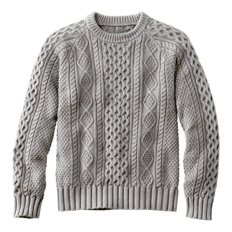 Cross-border New Solid Color Inner Knit Sweater Men's Youth Casual Fashion Thickened Hand-knitted Wool Top for Men Cross-border New Solid Color Inner Knit Sweater Men's Youth Casual Fashion Thickened Hand-knitted Wool Top for Men