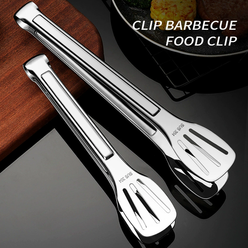 304 stainless steel food clip fried beef steak grilled meat clip grilled food grilled food clip kitchen house Wang Xiaoxiang