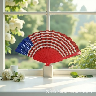 Cross-border creative multi-flag fan US Independence Day flag 7-inch fan fan performance parade celebration props
