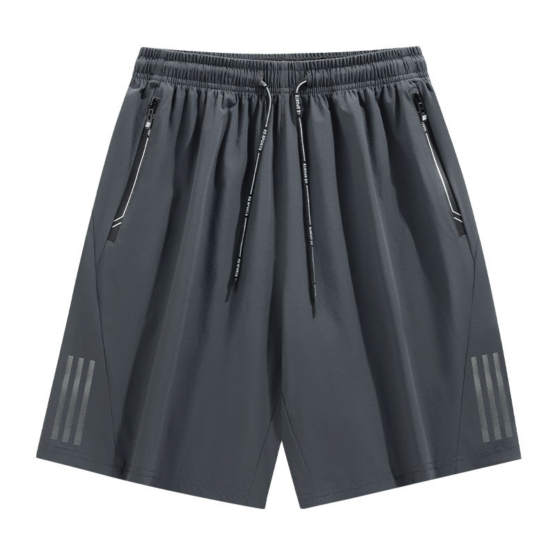 Pantalones cortos de seda de hielo de secado rápido Pantalones de cinco puntos de verano Deportes y ocio para hombres Pantalones cortos de aire acondicionado transpirables Pantalones para correr de fitness al aire libre