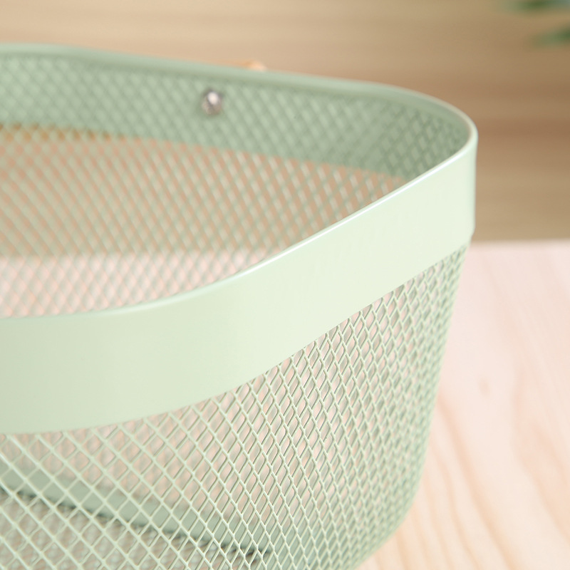 1051g Weight Storage Basket Storage & Cleaning 1 Piece Quantity Wood, Metal Material Color Block Pattern Nordic Style, Simple Style Style Multicolor Color Nordic Style Simple Style Color Block Wood Metal Storage Basket 18