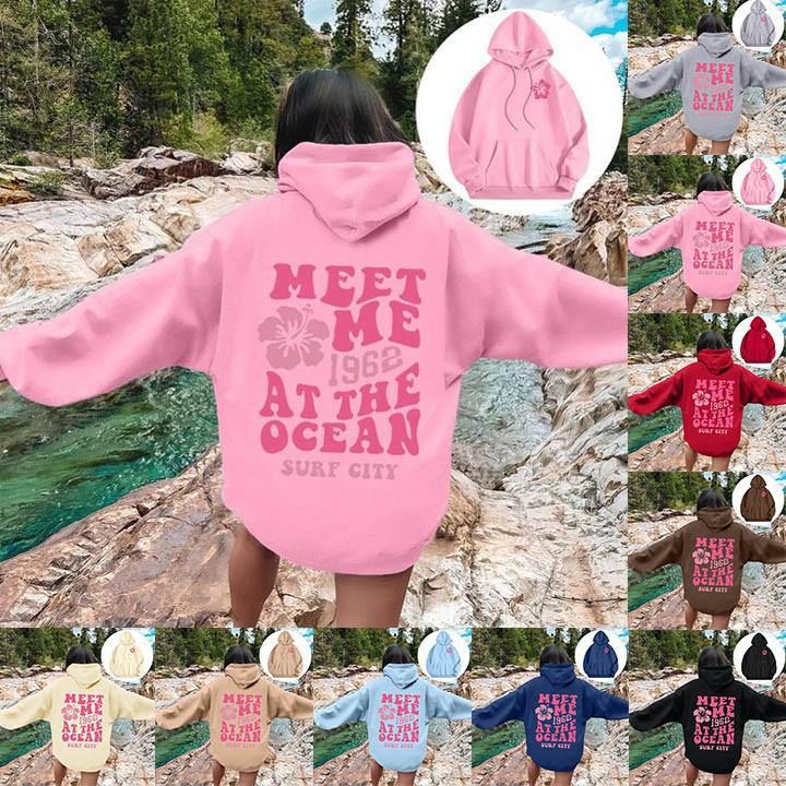 Manufacturer's Ready Stock Wholesale Foreign Trade Cross-Border Amazon Women's Sweatshirt Letter Print Comfortable Pullover Hoodie Sweatshirt