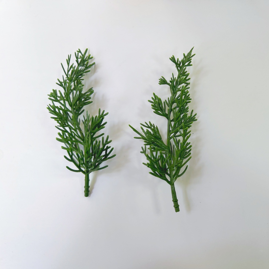 14cm塔松枝 仿真塑料植物圣诞松柏枝柏树枝 圣诞树圣诞圈装饰配件