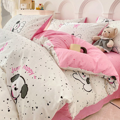 2024 New Cartoon All-cotton Printed Quilt Set 13372 Pure Cotton Bed Sheet Style Bedding Cover Set of Three