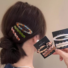 日本和韩国高端醋酸Bb夹前额破碎的头发刘海夹侧夹简单优雅的后头