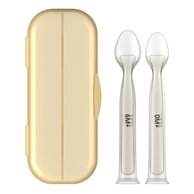 Cucharas de alimentos suplementarios para bebés pppsu con ventosa líquida integral, pasta de arroz suave, cucharas para bebés
