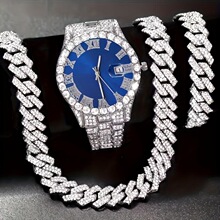 C 29768 Men's Hip Hop Watch Set �����ֱ���װ ŷ���羳