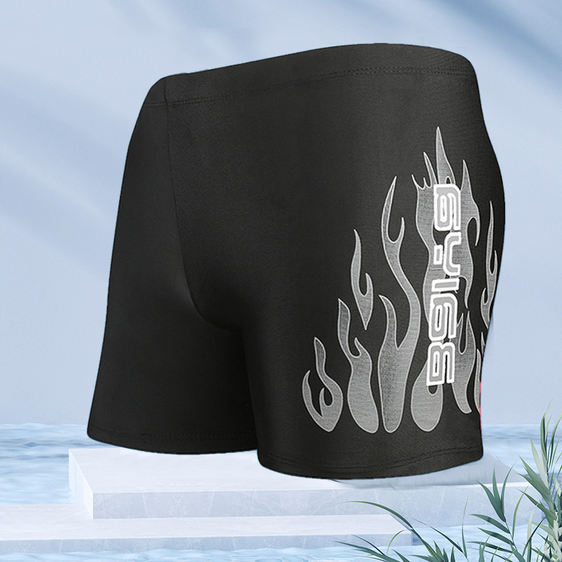 Baiya moda natación troncos de los hombres de la llama más el tamaño suelto y cómodo boxeador bañador anti-vergüenza fábrica de Ventas Directas