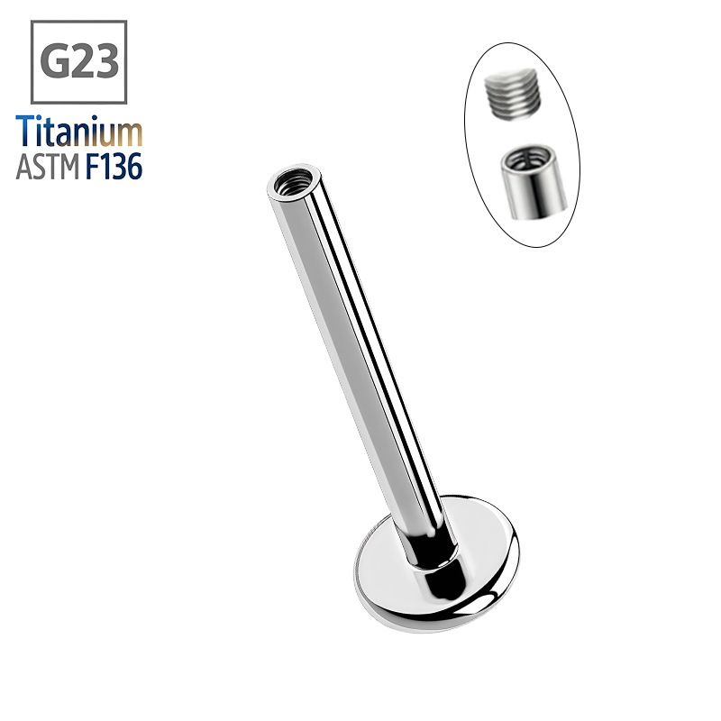 F136 チタン G23 内歯リップネイルロッド内ネジベース交換用スペア耳骨ネジリップネジ舌ネジピアスアクセサリー