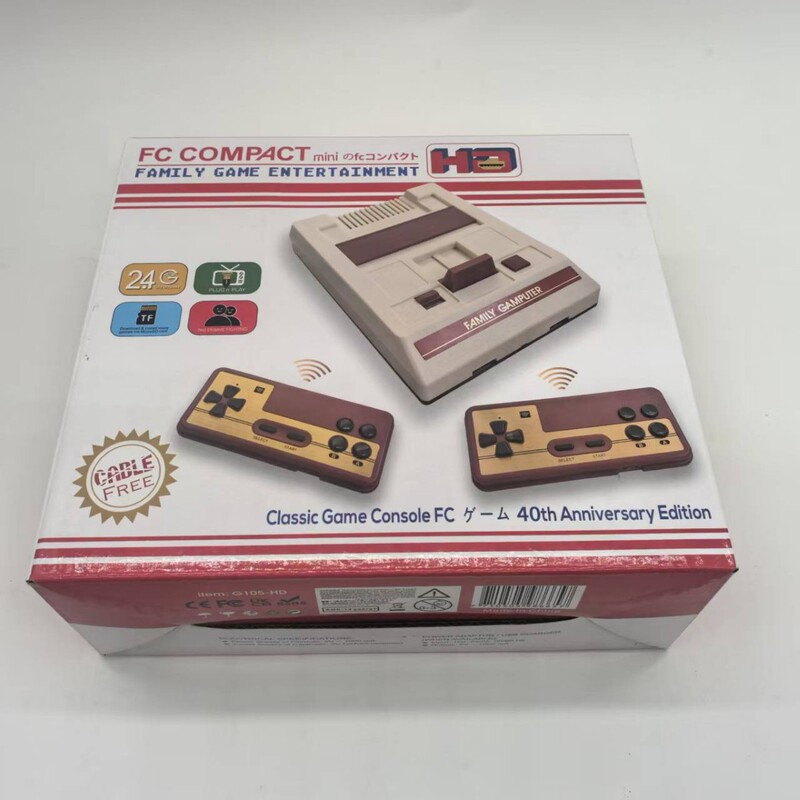 G105-Hd Retro High-Definition HDMI Wireless 2.4g Red and White Console 8-Bit Tv Game Console Fc Nostalgic Built-In 3000 Games