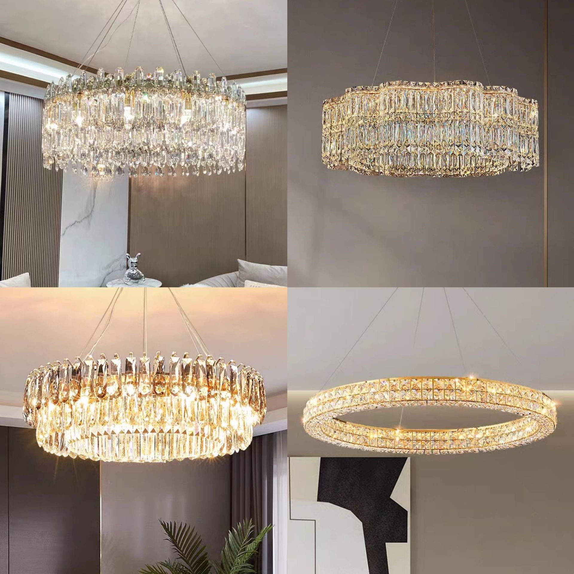 New French Light Luxury Crystal Chandelier Living Room Lamp Main Light Modern Minimalist Dining Room Bedroom Study Designer Lamp