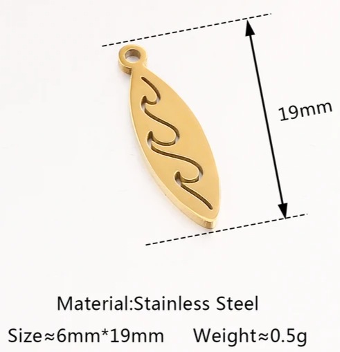 5 PCS/Package Quantity 5 PCS/Package 14*23mm 22mm 304 Stainless Steel Star Moon Pendant