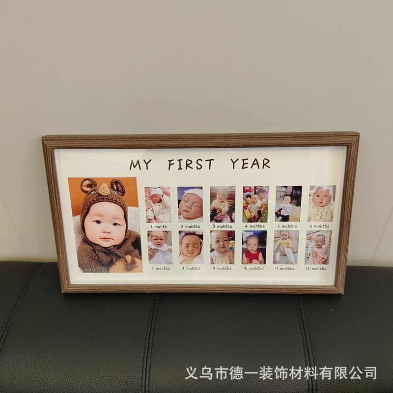 Baby's First Birthday Commemorative Photo Frame Display Stand, 12-Month Baby Growth Record First Birthday Photo Frame Baby's First Birthday Commemorative Photo Frame Display Stand, 12-Month Baby Growth Record First Birthday Photo Frame