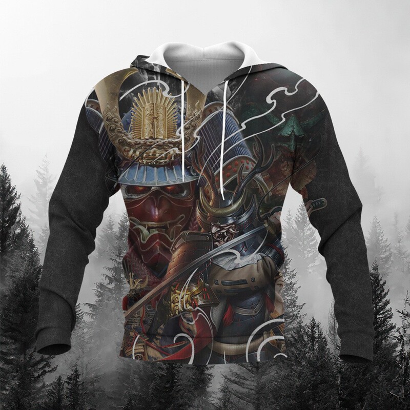 Japanese Samurai Sweatshirt Men's 3D Printing 2024 European and American Style Spring and Autum Cross-Border Sweatshirt Fashion Casual Hoodie