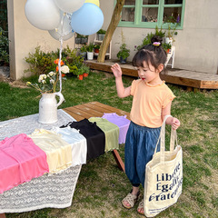 2023 New Girls Spring Top Silk Backless Blouse with Bamboo Buds Edge Basic Top Baby Clothing Children Summer