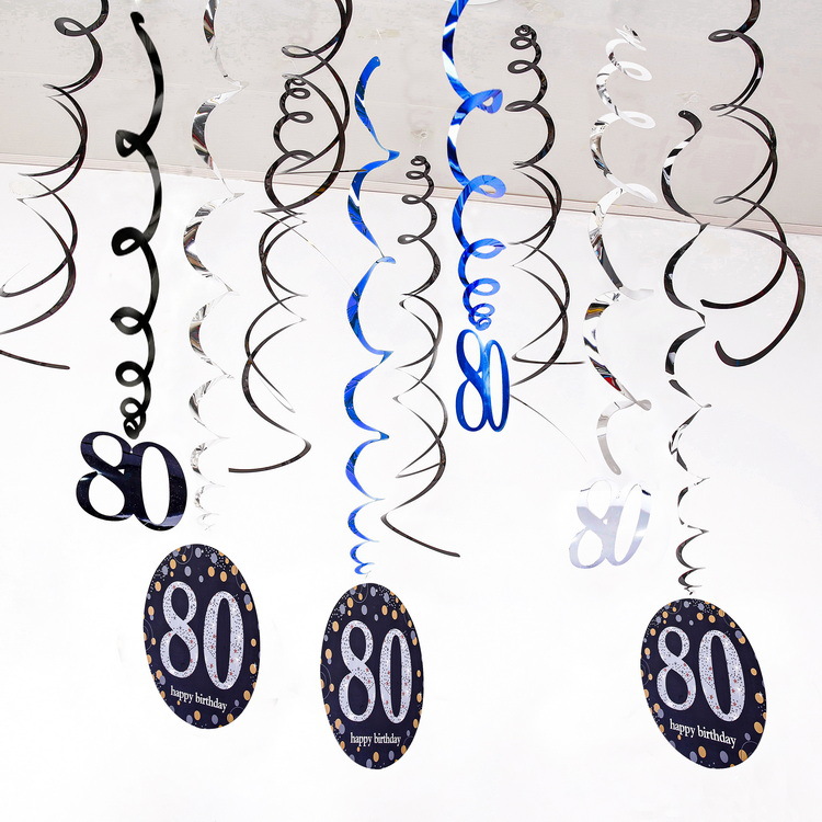 Fiesta de cumpleaños de Amazon Colgante en espiral de PVC de 12 piezas 30 años 40 años 50 años 60 años Decoración de cumpleaños
