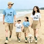 母子四口夏季婴儿t恤