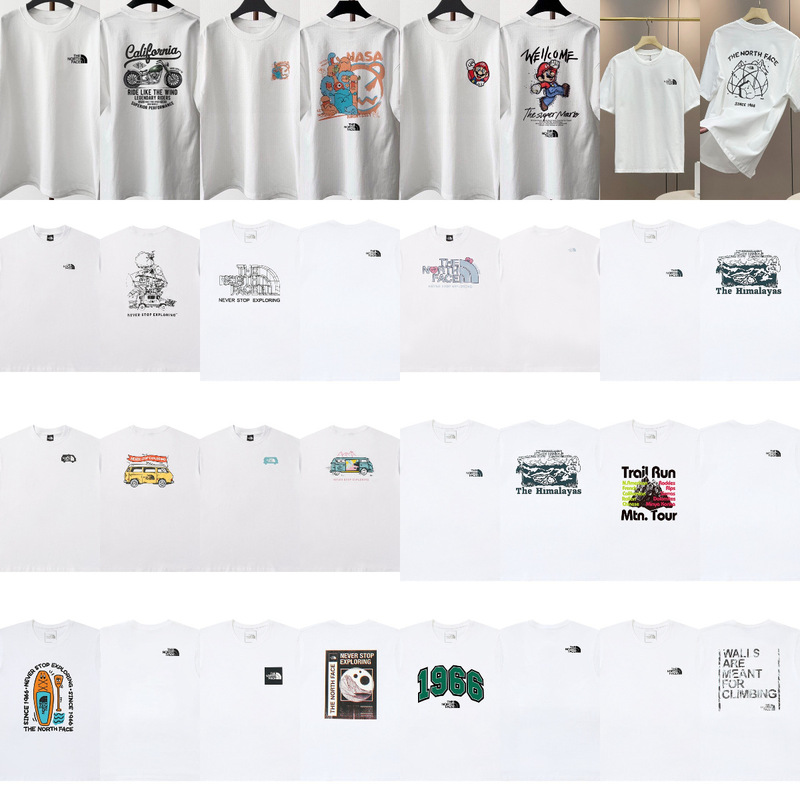 Authentic Nt North Face 260g Pure Cotton T-Shirt Unisex Couple Style Trendy Print Versatile Casual Wear