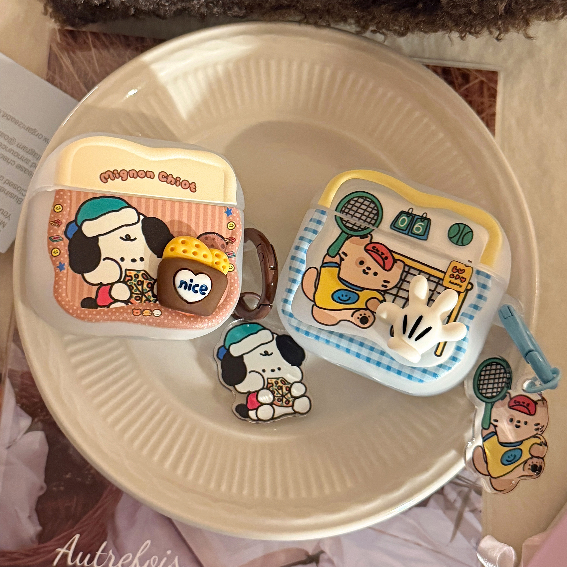 Cute estereoscópico para perros y gatos para Apple Airpods 4 generación cubierta de auriculares bluetooth Pro2 divertido 3 generación colgante 1 esmerilado